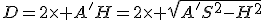 D=2\times A'H=2\times sqrt{A'S^2-HS^2}