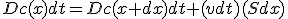 Dc(x)dt=Dc(x+dx)dt+(vdt)(Sdx)