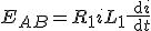 E_{AB}=R_1 i + L_1 \frac{{\rm d}i}{{\rm d}t}