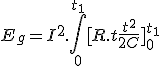 E_g = I^2.\int_{0}^{t_1} [R.t + \frac{t^2}{2C}]_{0}^{t_1} 