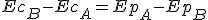 Ec_B-Ec_A=Ep_A-Ep_B