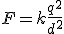 F=k\frac{q^2}{d^2}