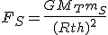 F_S = \frac{GM_T m_S}{(Rt+h)^2}
