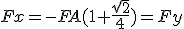 Fx=-FA(1+\frac{\sqrt{2}}{4})=Fy