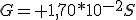 G= 1,70*10^{-2}S