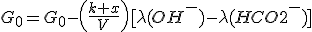 G_0=G_0-\left(\frac{k x}{V}\right)[\lambda(OH^-)-\lambda(HCO2^-)]