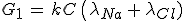 G_1\,=\,kC\,\(\lambda_{Na}\,+\,\lambda_{Cl})