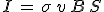 I\,=\,\sigma\,v\,B\,S