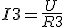 I3=\frac{U}{R3}\