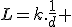 L=k.\frac{1}{d} 