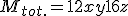 M_{tot.}=12x + y + 16z