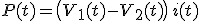P(t) = \big( V_1(t) - V_2(t) \big) \, i(t)