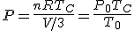 P = \frac{nRT_C}{V/3}=\frac{P_0T_C}{T_0}