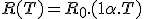 R(T) = R_0.(1 + \alpha.T)
