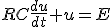 RC\frac{du}{dt}+u=E