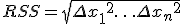 RSS = \sqrt{\Delta {x_1}^2 + \ldots + \Delta {x_n}^2}