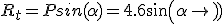 R_t=Psin(\alpha)=4.6sin(\alpha)