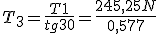 T_3=\frac{T1}{tg30}=\frac{245,25N}{0,577}