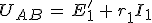 U_{AB}\,=\,E^'_1\,+\,r_1I_1