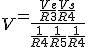 V^+=\frac{\frac{Ve}{R3}+\frac{Vs}{R4}}{\frac{1}{R4}+ \frac{1}{R5} + \frac{1}{R4}