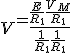 V^+= \frac{\frac{E}{R_1}+\frac{V_M}{R_1}}{\frac{1}{R_1}+\frac 1 {R_1}}