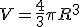 V = \frac{4}{3}\pi R^3