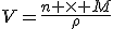 V=\frac{n \times M}{\rho}