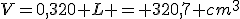 V=0,320 L = 320,7 cm^3