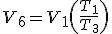 V_6=V_1\(\frac{T_1}{T_3}\)