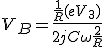 V_B = \frac{\frac{1}{R}(e+V_3)}{2jC\omega + \frac{2}{R}}