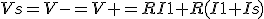 Vs=V-=V+=RI1+R(I1+Is)