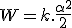 W = k.\frac{\alpha ^2}{2}