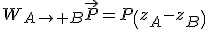 W_{A\rightarrow B}\vec{P}=P\left(z_A-z_B\right)