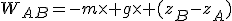 W_{AB}=-m\times g\times (z_B-z_A)