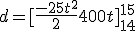 d = [\frac{-25t^2}{2} + 400t]_{14}^{15}