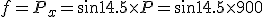 f = P_x = sin 14.5 \times P = sin 14.5 \times 900