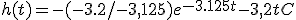 h(t) = -(-3.2/-3,125)e^{-3.125t} - 3,2t + C