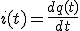 i(t)=\frac{dq(t)}{dt}