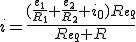 i=\frac{(\frac{e_1}{R_1}+\frac{e_2}{R_2}+i_0)R_{eq}}{R_{eq}+R}