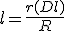 l = \frac{r(D+l)}{R}