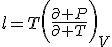 l=T\bigg(\frac{\partial P}{\partial T}\bigg)_V