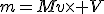m=Mv\times V