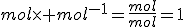 mol\times mol^{-1}=\frac{mol}{mol}=1