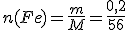 n(Fe)=\frac{m}{M}=\frac{0,2}{56}
