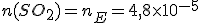n(SO_2)=n_E=4,8\times10^{-5}