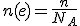 n(e)=\frac{n}{N_A}