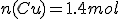 n(Cu)=1.4mol