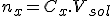 n_x=C_x.V_{sol}