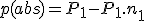 p(abs)=P_1-P_1.n_1