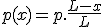 p(x) = p.\frac{L-x}{L}